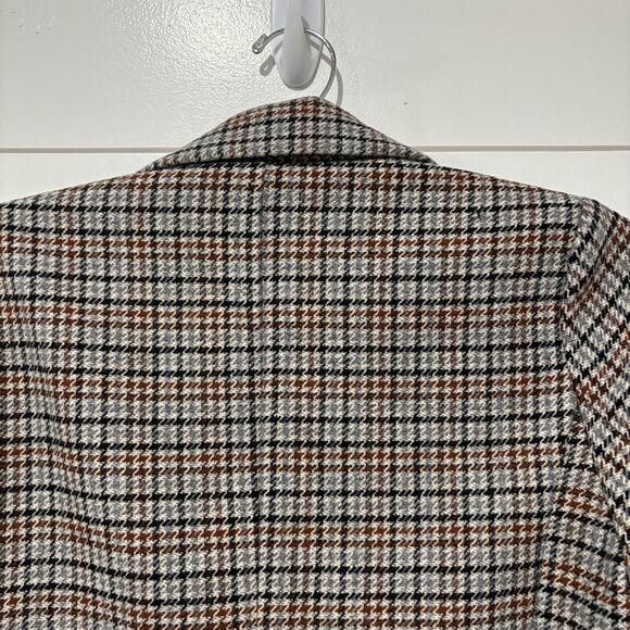 Evereve | Blazer Houndstooth Elbow Patches Neutral Button Long Sleeve Small - Picture 6 of 10
